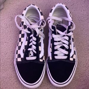 Black and white checkered old skool vans